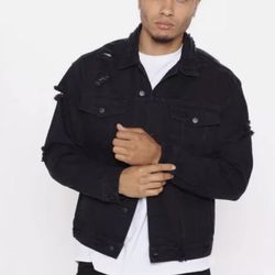 Fashionova Mens Jean Black Jacket 