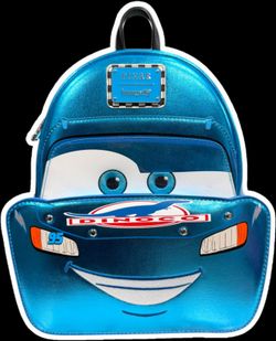Brand New! Loungefly Disney Pixar Cars Metallic Dinoco Lightning McQueen Cosplay Mini Backpack