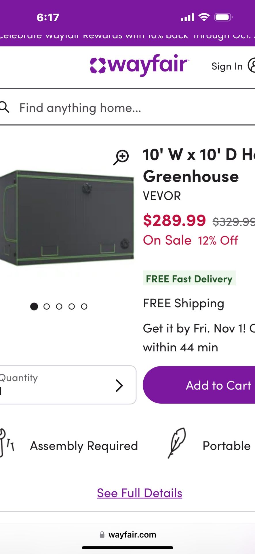 Almost New 10x10 X8  Grow Tent $175