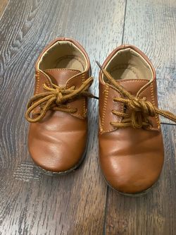 Boys brown dress shoes size 8 toddler by meckior