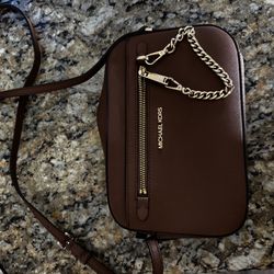 Michael Kors Brown Crossbody Bag with Gold Chain