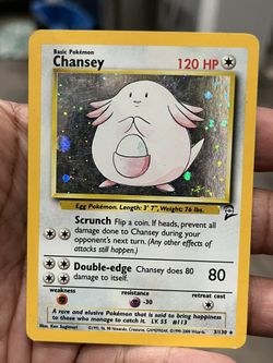 Pokémon TCG Chansey 3/130 Base Set 2 Holo Rare Card MP vintage 2000 WOTC 