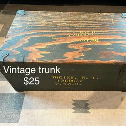 Antique Military Footlocker/ Trunk 