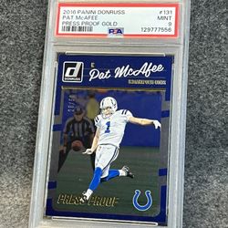 💎2016 Pat McAfee Press Proof GOLD PSA 9! POP 2!! 💎
