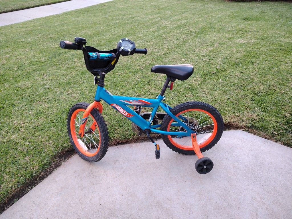 Kids Childs 16" Starter Bike With Training Wheels 