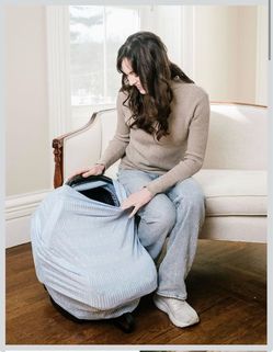 Baby Car Seat Cover & Nursing Canopy, Rayon Derived from Bamboo, Multi Use