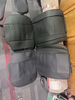 Black Faux Leather Car Seat Covers Set bmw 240i m