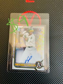 Autographed Junior Perez 1st Bowman Baseball Card Oakland A’s
