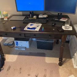 Dark Brown Solid Wood Desk