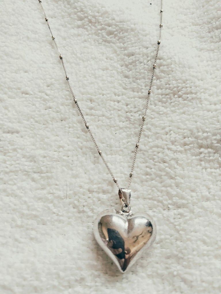 Sterling Silver Heart And Necklace 