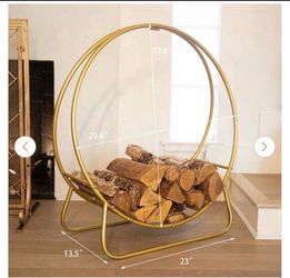 96320 Barton Gold Round Firewood Log Holder Ring