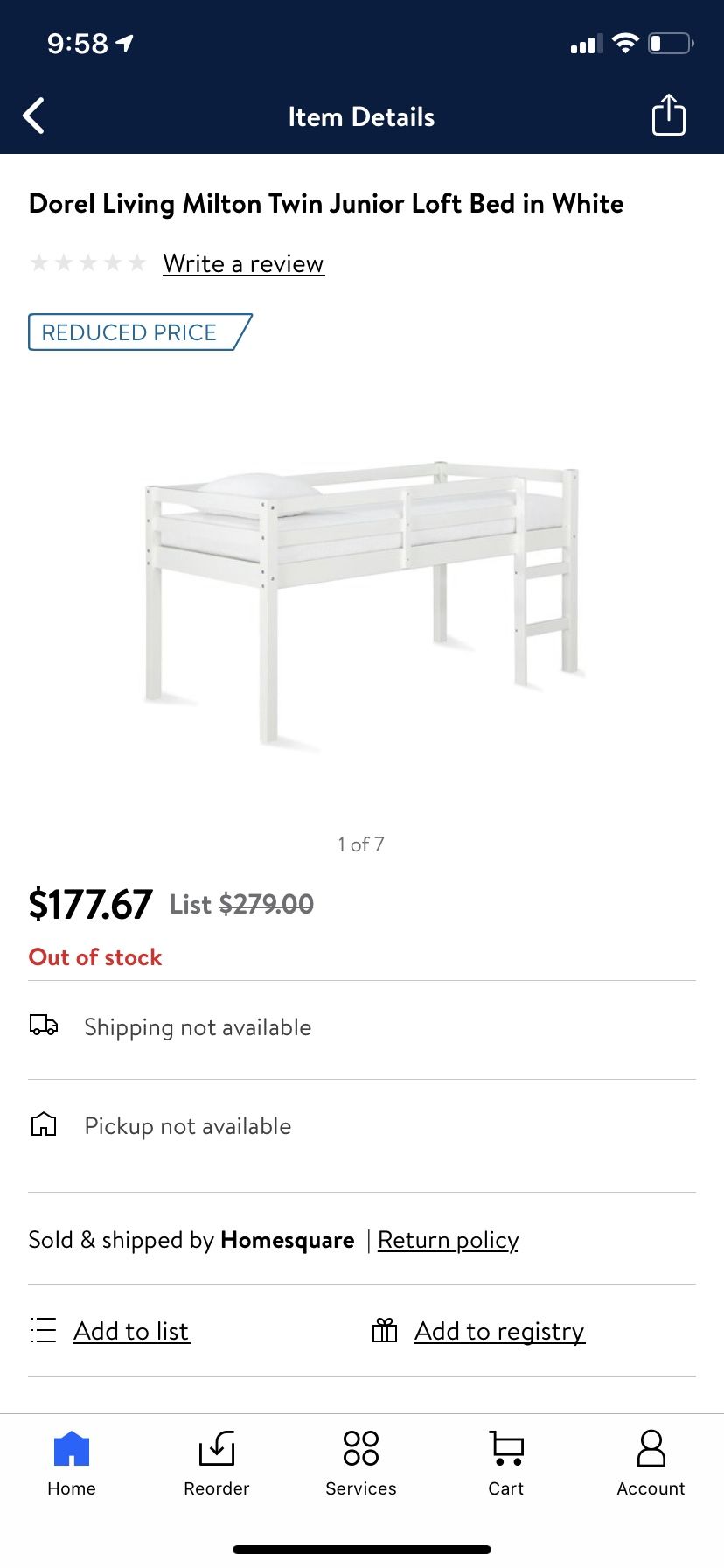 Loft twin bed