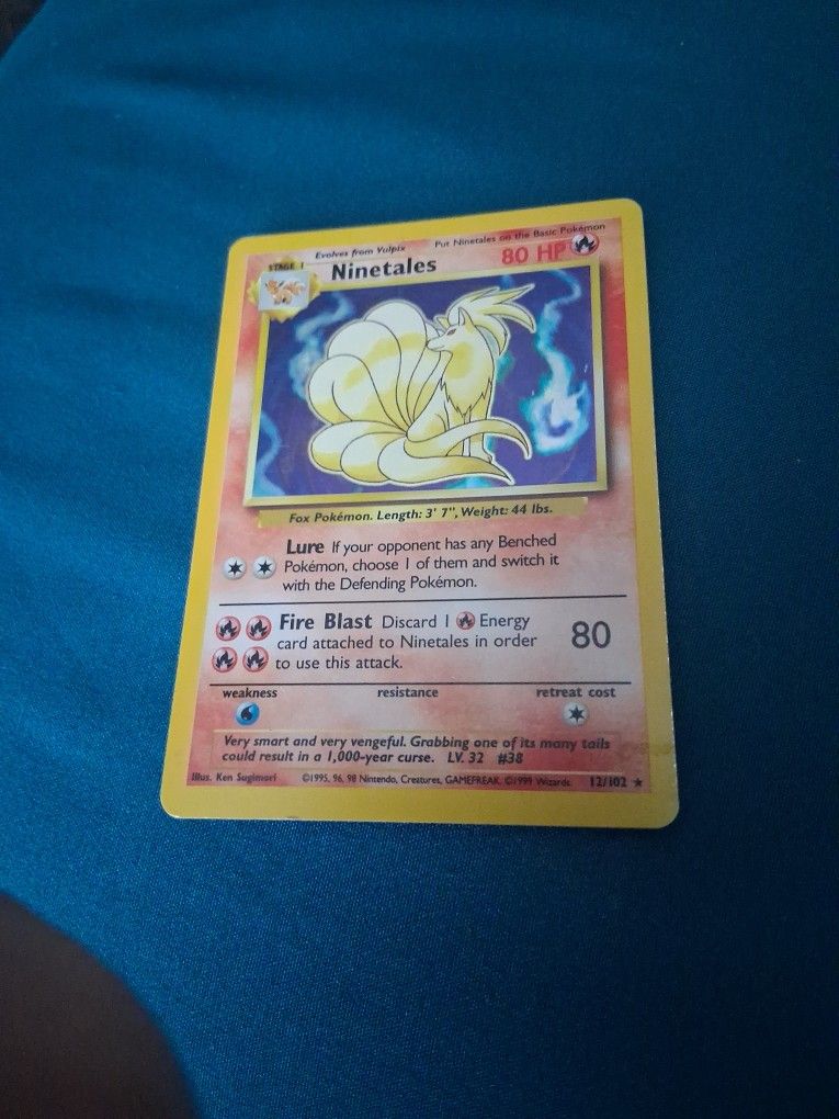 Holographic Ninetails First Edition Pokemon Card