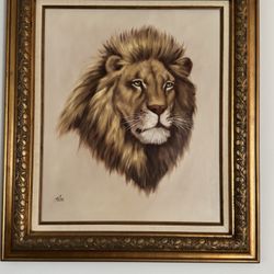 Gorgeous Framed Lion Painting