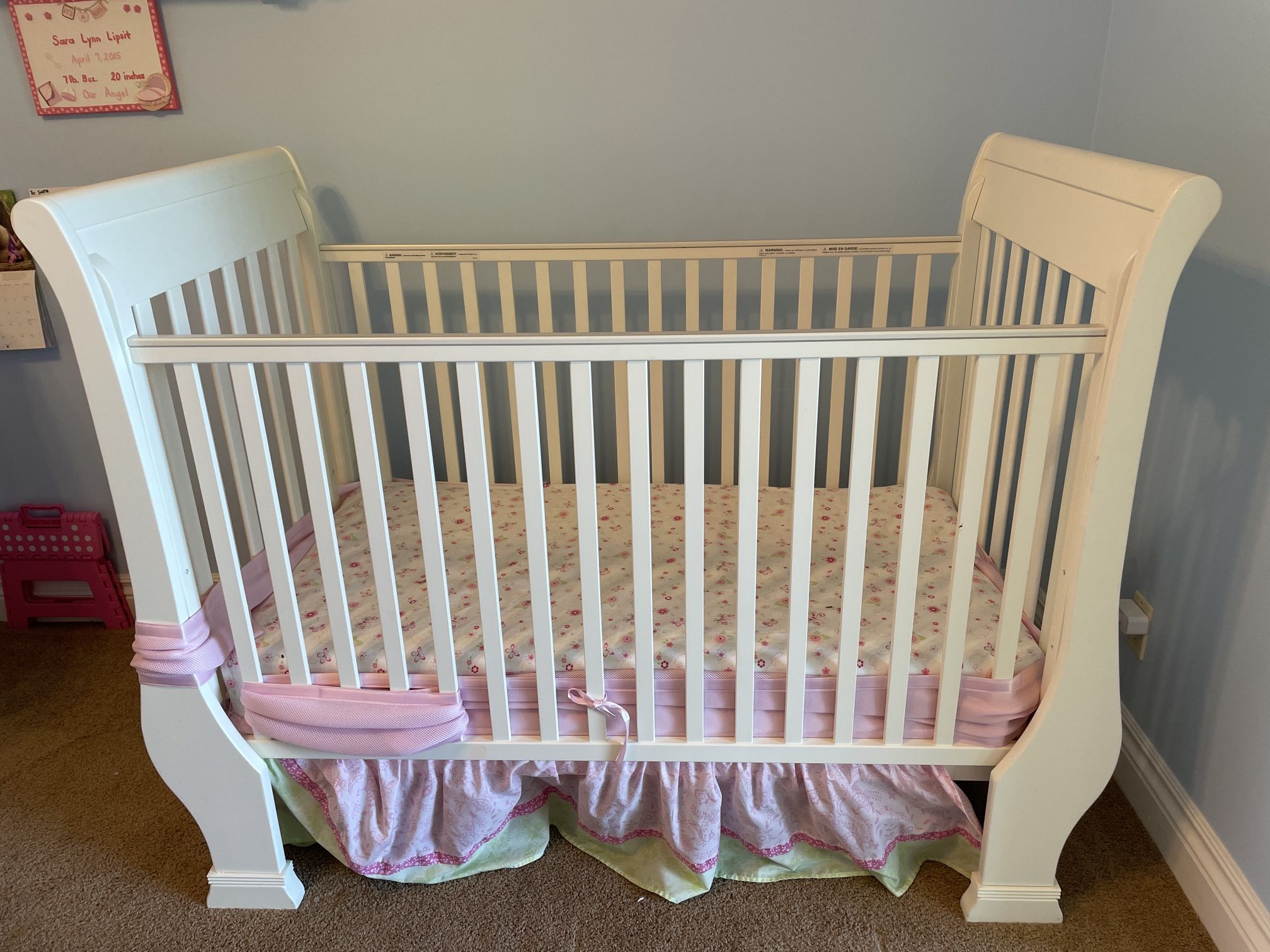 Pottery Barn Kids Sleigh Baby Crib White