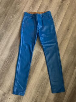 Y2K punk blue leather pants