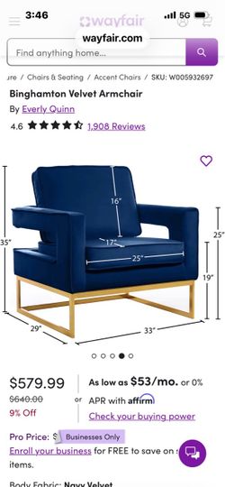 Set of Blue Velvet Chairs