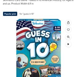 Skillmatics Card Game - Guess in 10 American History, for Ages 8 and up, Product Width 6.9 in