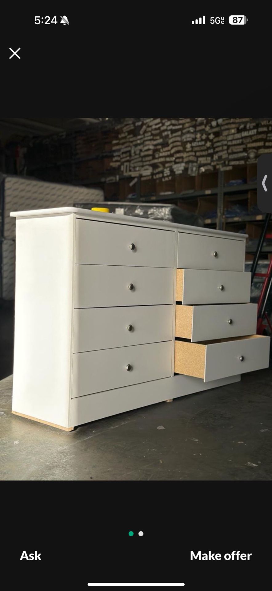 8 Drawer White Dresser