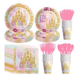 3rd Birthday princess party decorations serves 24