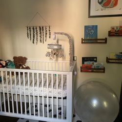 White baby crib