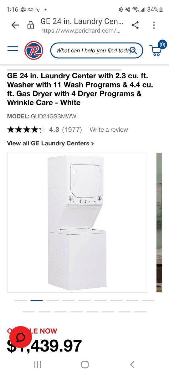 New GE washer dryer