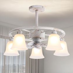 Farmhouse Style Celing Fan With Lights