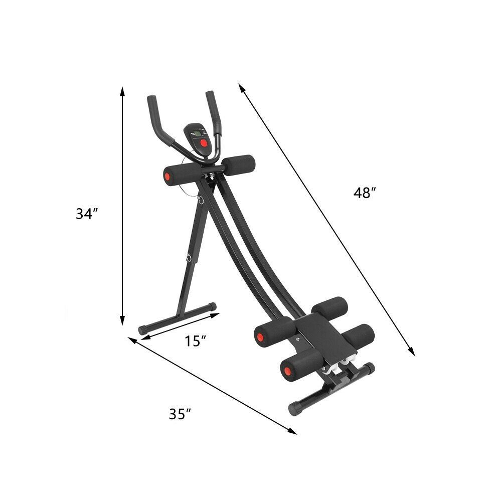 Abdominal Crunch Machine - Home Gym Equipment With Resistance Bands, Adjustable, Foldable