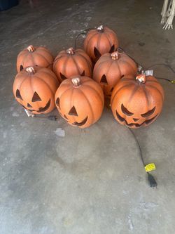 (7) 10in Home Depot Jack-O-Lanterns