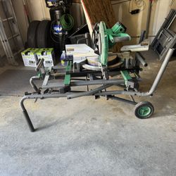 Metabo HPT X-led Miter Saw With Hitachi Rolling Table