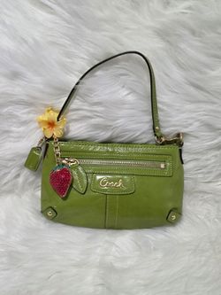 Y2K COACH GREEN PATENT LEATHER MINI BAG
