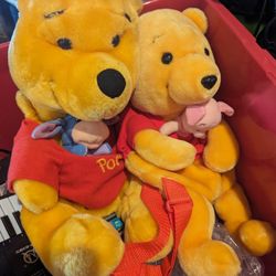 90's Disney Winnie The Pooh Plush Backpacks