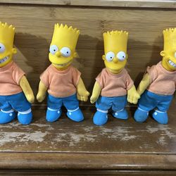 Vtg. Bart Simpson Collectible Plush Dolls