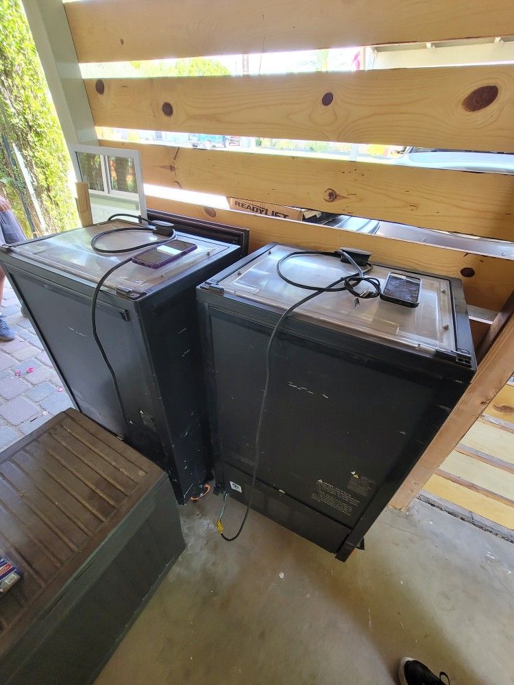 2 Beverage Coolers, Microwave, and Patio Heater