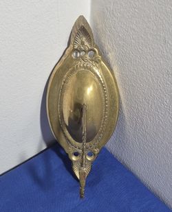 Vintage Brass Wall Sconce/Hook 8" x 4"