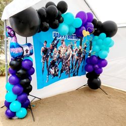Fournite Balloons Backdrop