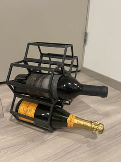6-Bottle Metal Wine Rack (Bottles Included)