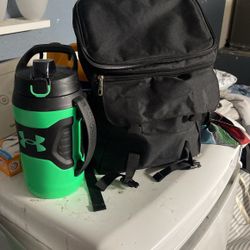 Work Lunch Pale Backpack With Under Armor Jug