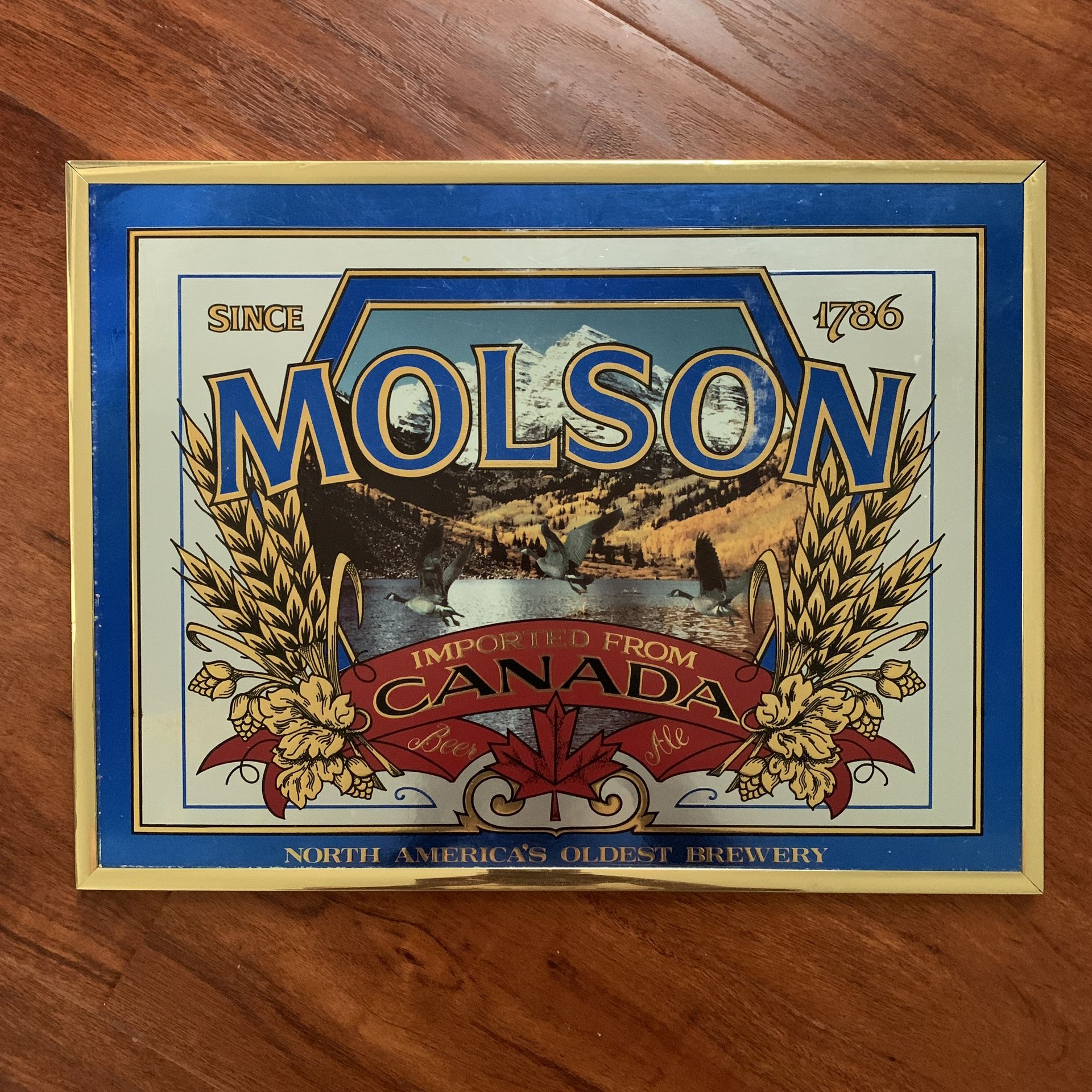 Molson Brewery framed sign