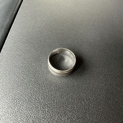 White Gold Wedding Band - Size 8.5