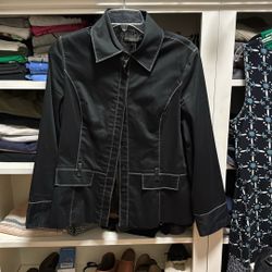 Women’s Black Jacket, White Stitching