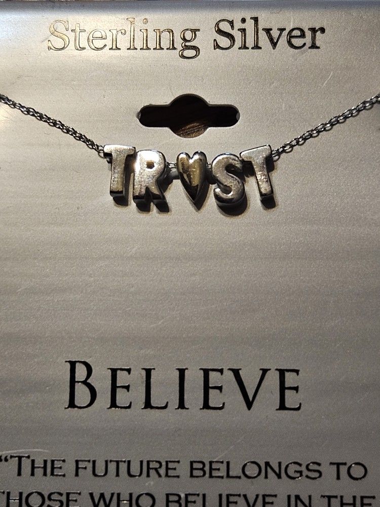 Trust Sterling Silver Necklace New