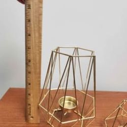Gold Geometric Candle Holders