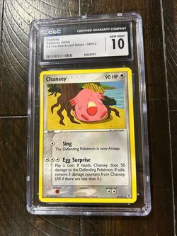 Chansey 19/112 EX FireRed & LeafGreen ENG 2004 CGC 10 Gem Mint Rare LOW POP 🚩