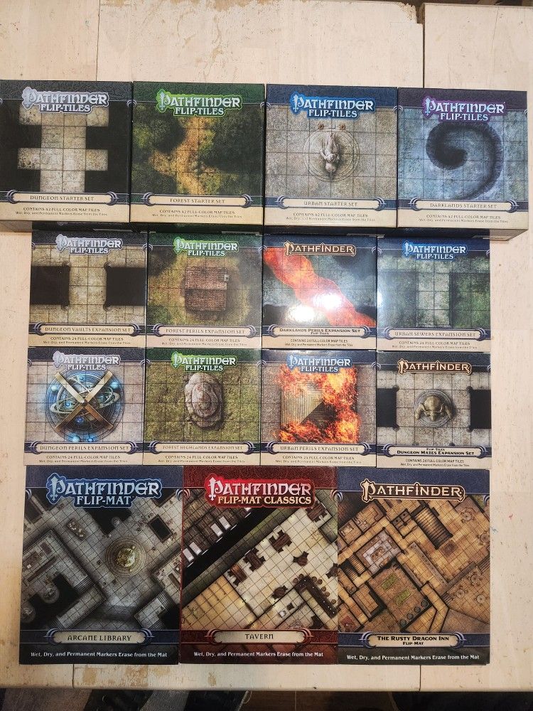 Pathfinder flip tiles & flip mat lot (for D&D and Pathfinder)