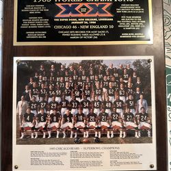 1985 Chicago Bears Super Bowl XX Team Photo Wall Plaque 15x12?