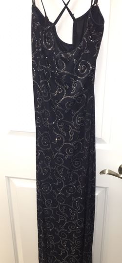 Blue & silver full length dinner dress