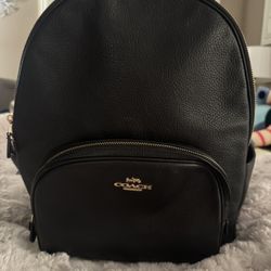 Coach Black Pebbled Leather Backpack