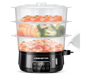 KEENSTAR 3 Tiers Electric Food Steamer, 13L / 13.7QT Capacity