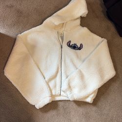 Girls Zip Up Fleece Stitch Hoodie